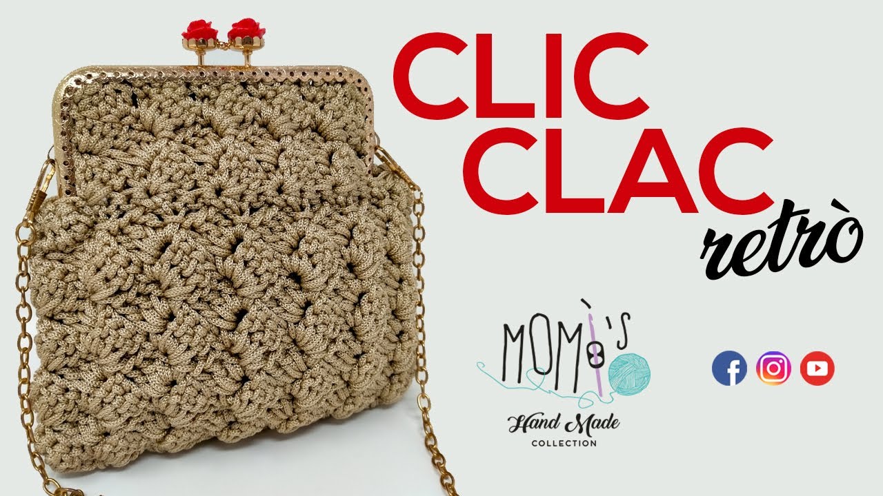 CLIC CLAC retrò - PUNTO PRADA - Easy Crochet bag 🌻 Momì's 🌻