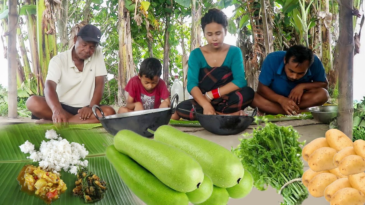 Bottle Gourd | Cooking & eating gourds and vegetables recipe | Farming rural life