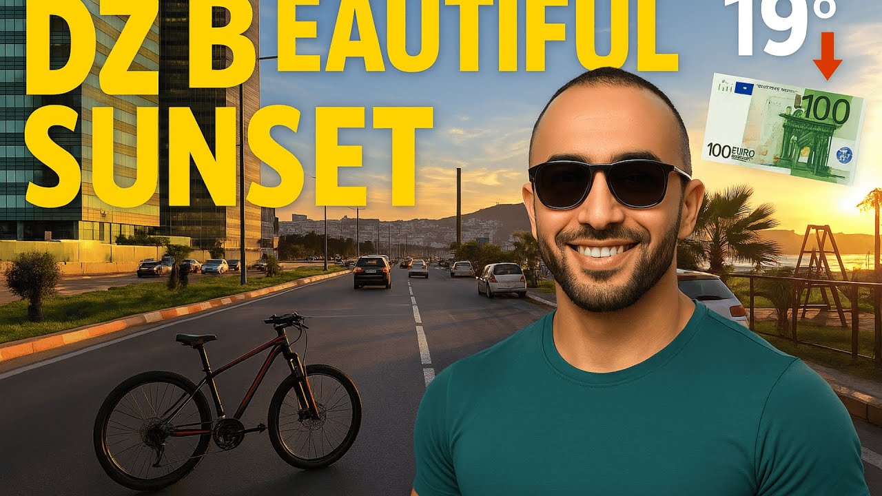 Juste moi, mon vélo et un coucher de soleil 🌤️19° TAUX 1€= ⬇️254DA #335  #oran #dz #وهران