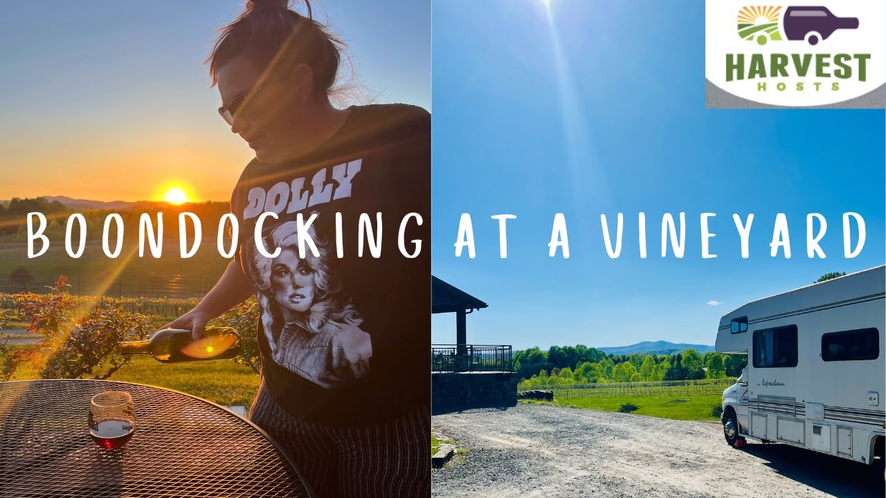 SLEEPING OVERNIGHT AT A VINEYARD IN THE RV | ROUND PEAK VINEYARDS IN MOUNT AIRY, NC | HARVEST HOST