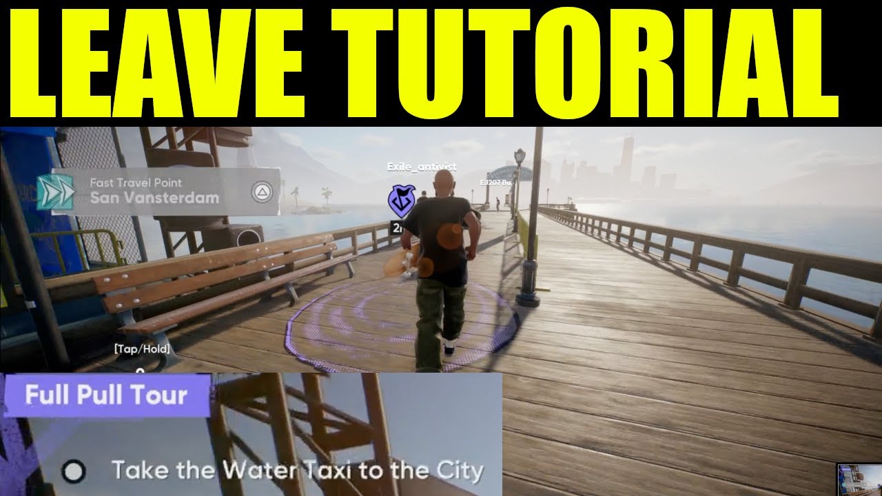 Skate 4 - how to leave tutorial island (fix black screen) | take water taxi to the city | full pull
