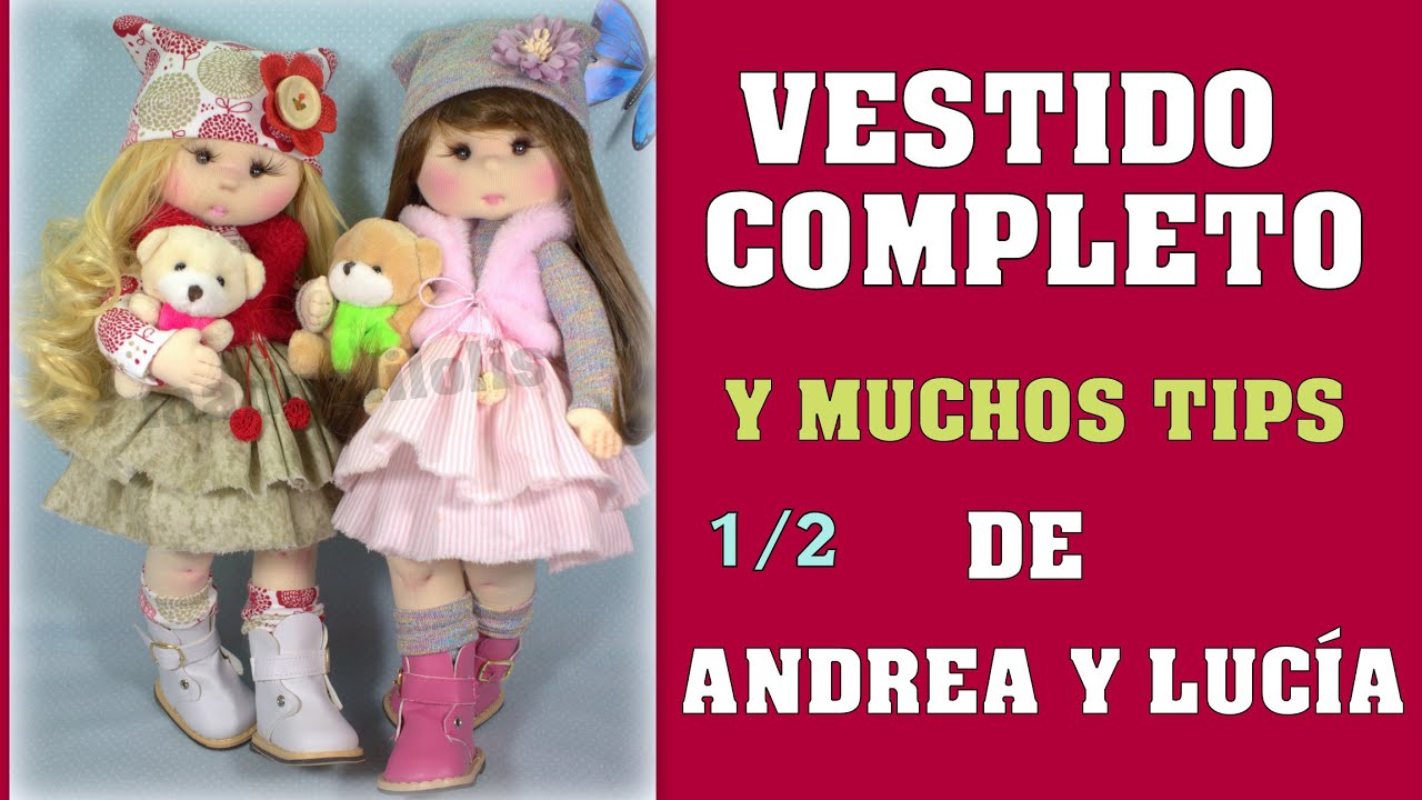 tutorial VESTIDO + gorro  muñeca ANDREA VIDEO -446