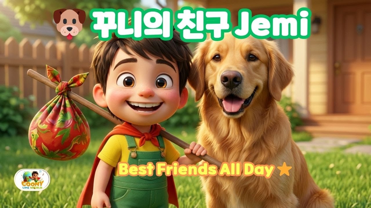 꾸니의 친구 Jemi🐶 | Best Friends All Day | #k동요  #Jemi #coonylimeworld #꾸니친구편 #꾸니