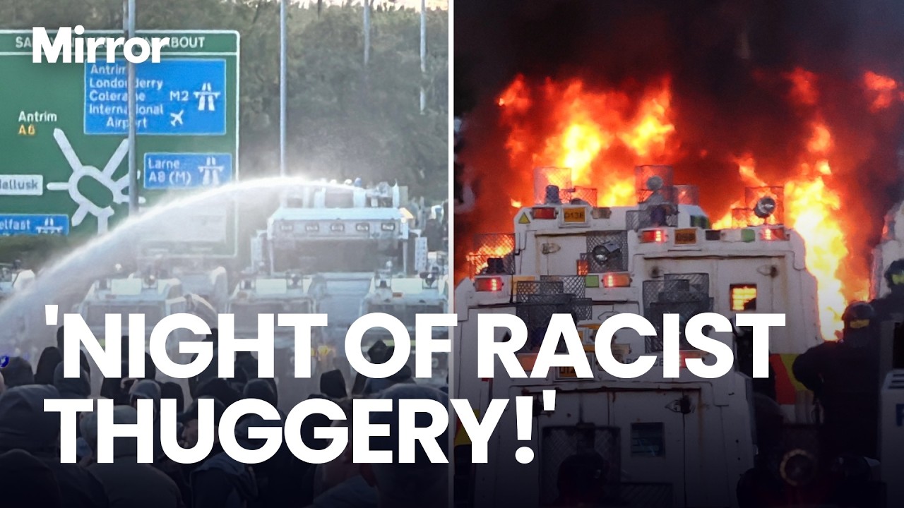 Bricks and PETROL BOMB thrown at COPS in second night of Belfast riots