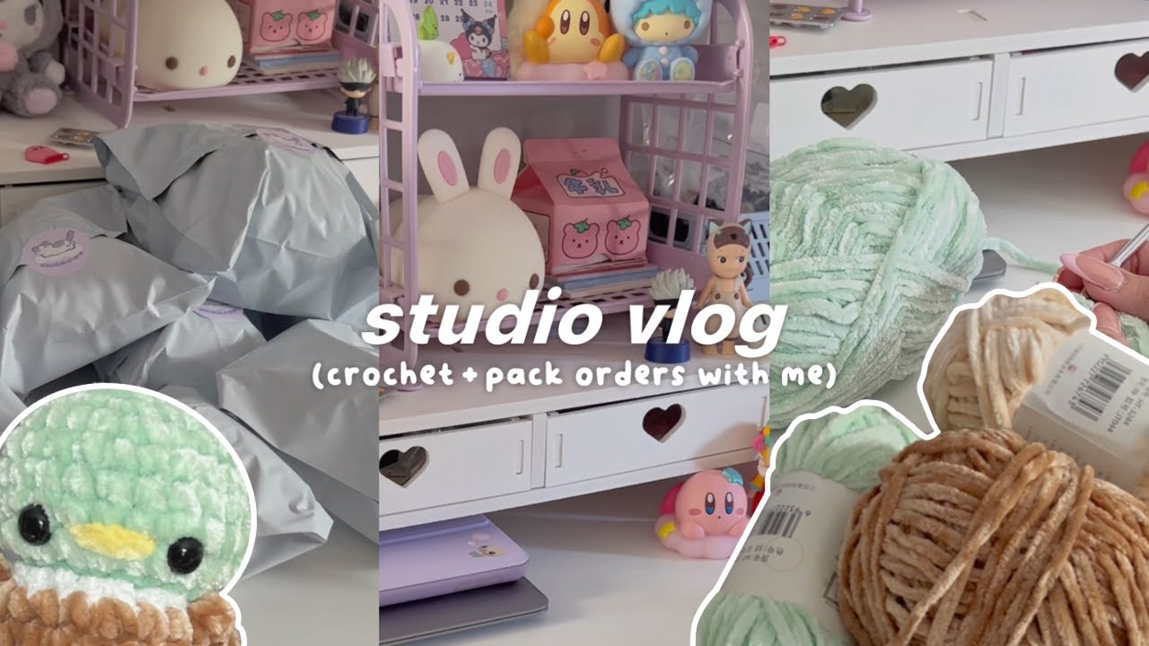 crochet & pack orders with me 🧸💌 making plushies, packing orders + reopening shop