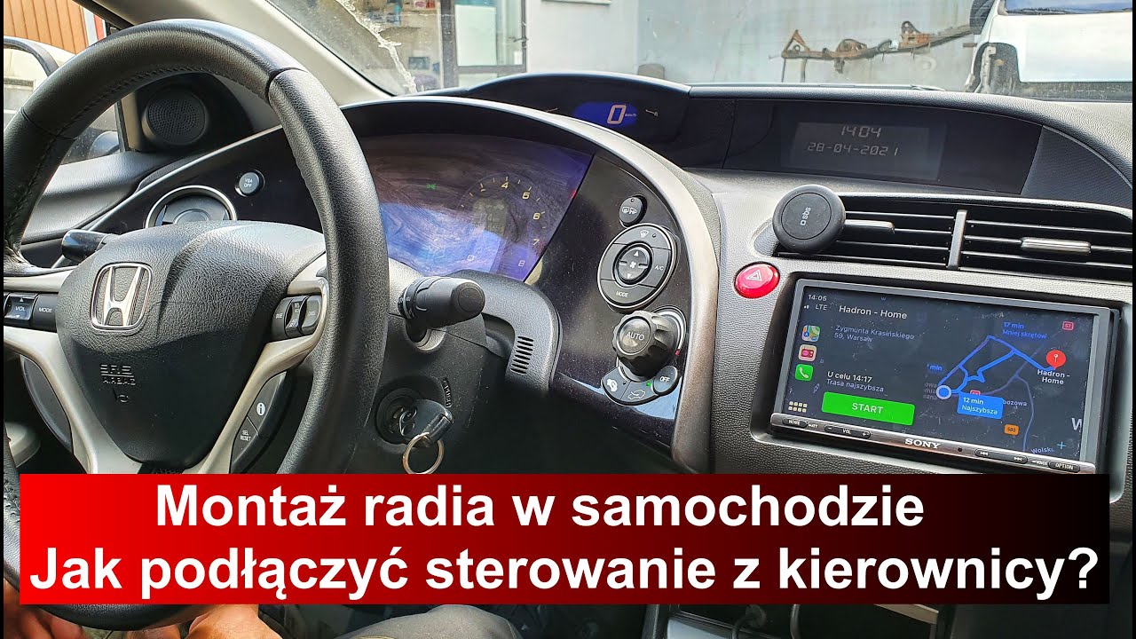 Montaż radia samochodowego (Jak podłączyć sterowanie z kierownicy) [Honda UFO/radio SONY XAV-AX3005]