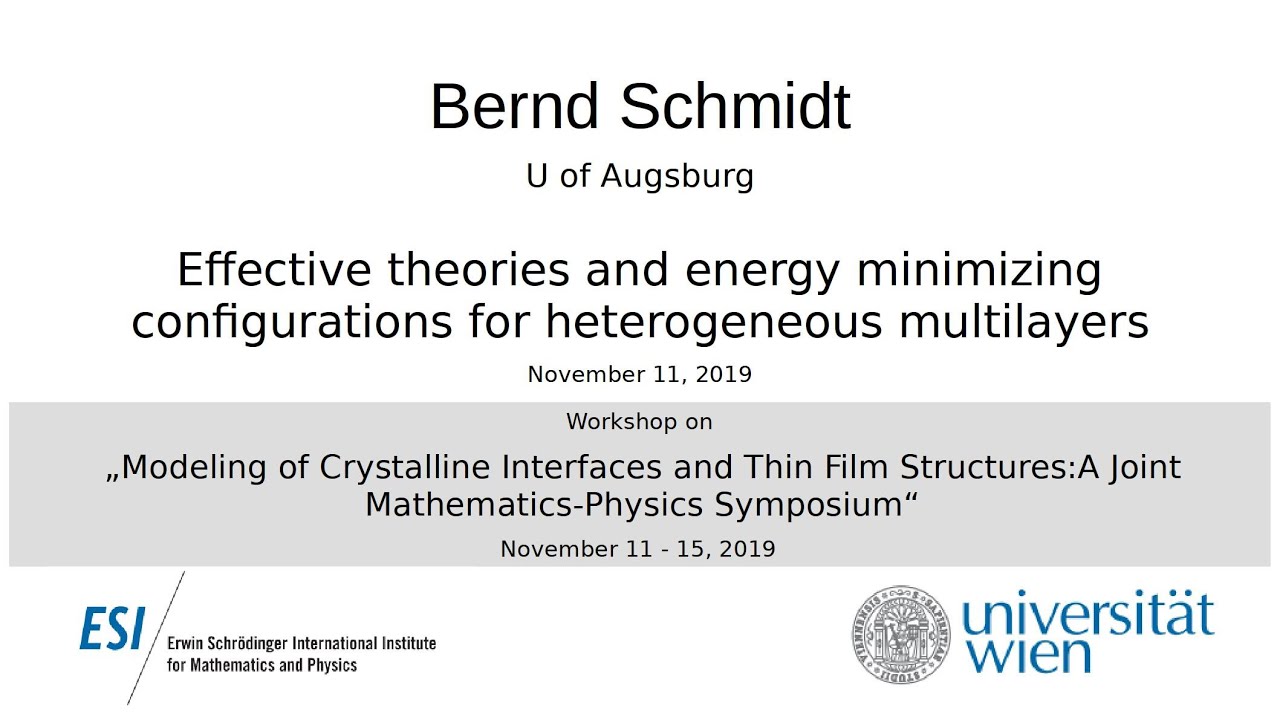 Bernd Schmidt- Effective theories and energy minimizing configurations for heterogeneous multilayers