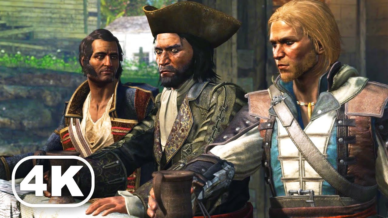The Pirates reunite in Nassau, Bahamas ULTRA 4K 60FPS Gameplay - ASSASSIN'S CREED 4 BLACK FLAG