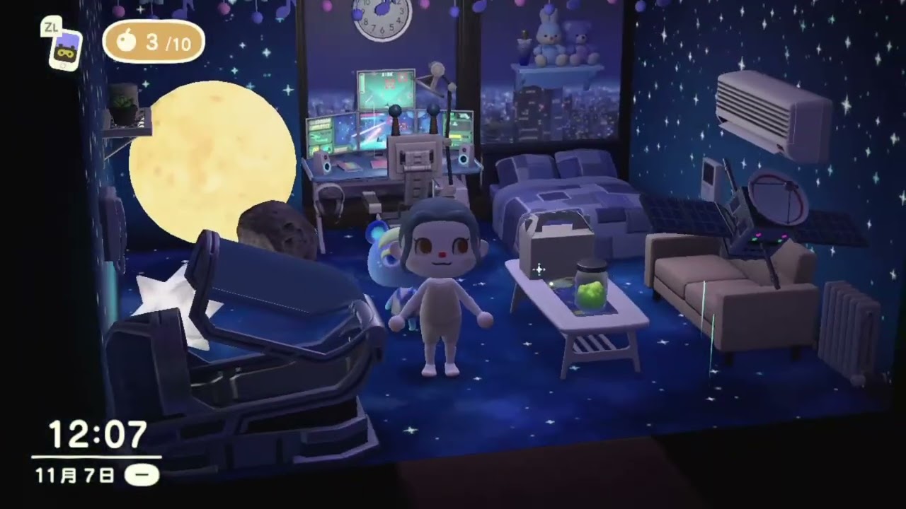 ACNH 3.0 Bedroom Design Idea: Futuristic Sci-Fi Gaming & Stargazing Room