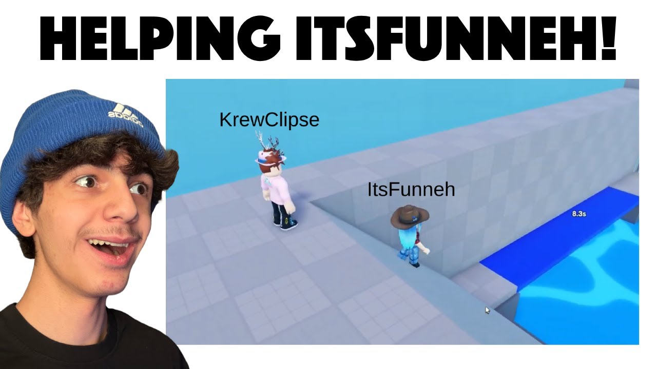 HELPING ItsFunneh and Krew in Roblox Teamwork Obby!