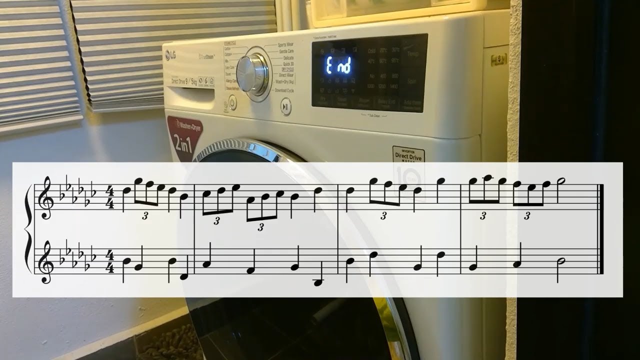 LG Washing Machine Cycle End Song | Music Box | Easy Piano Score