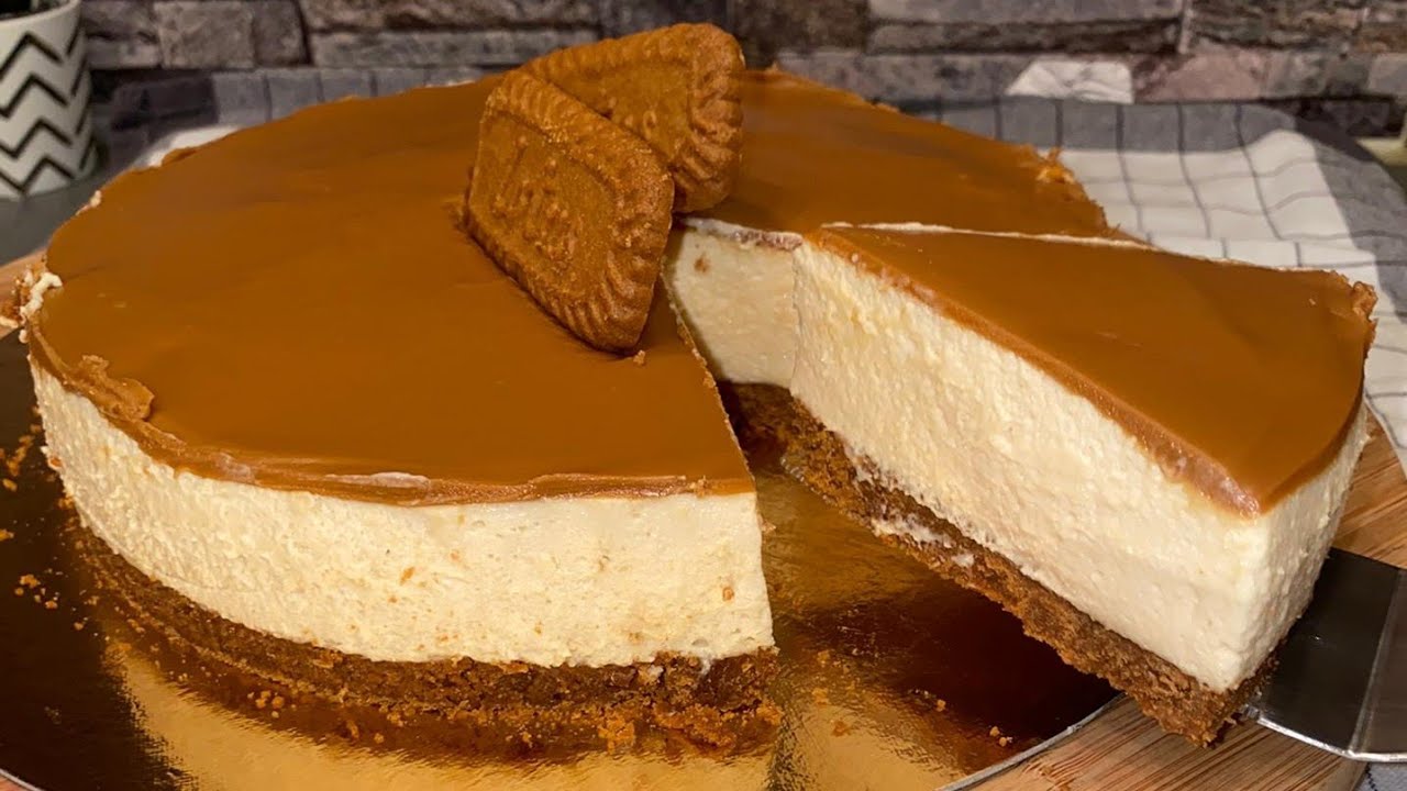 Cheesecake au spéculos chocolat blanc.