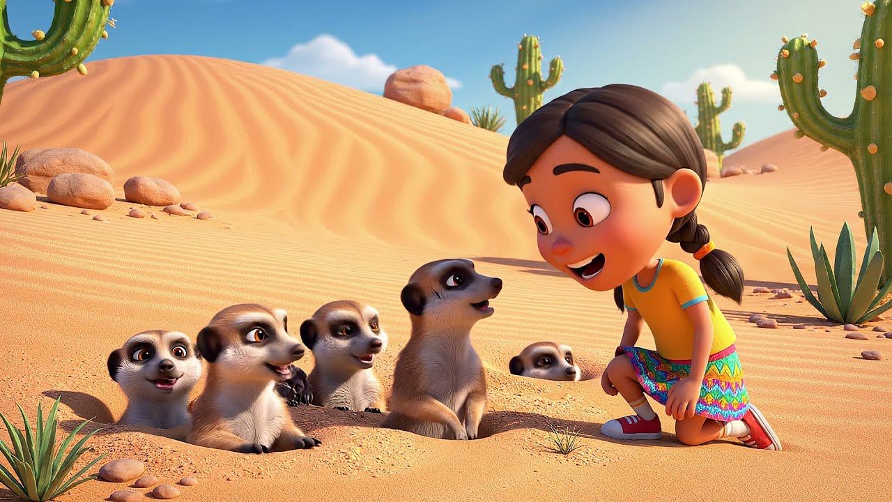 Five Little Meerkats Look Look Look 🐾 | Fun Nursery Rhymes for Kids & Baby Songs
