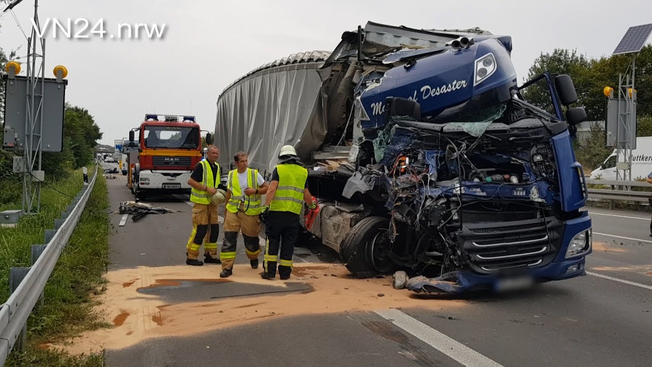 29.08.2018 - VN24 - (Teil 2) Schwerer LKW-Unfall am Stauende auf A2