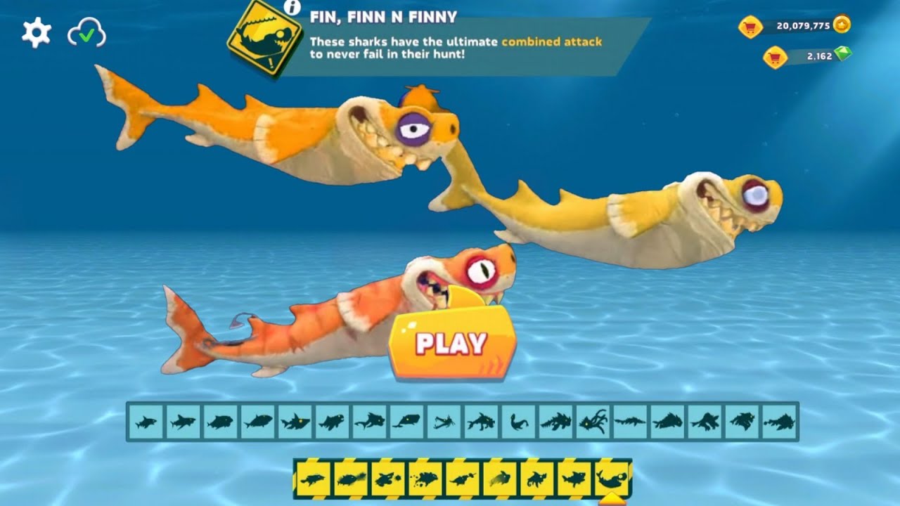 FIN, FINN N FINNY UNLOCKED AND FIN, FINN FINNY GAMEPLAY - Hungry Shark Evolution