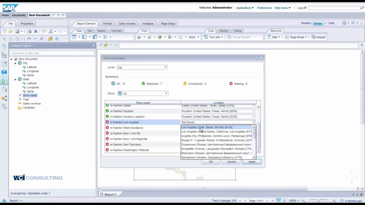 Geographical Mapping in Webi - What's New in SAP BOBJ 4.2