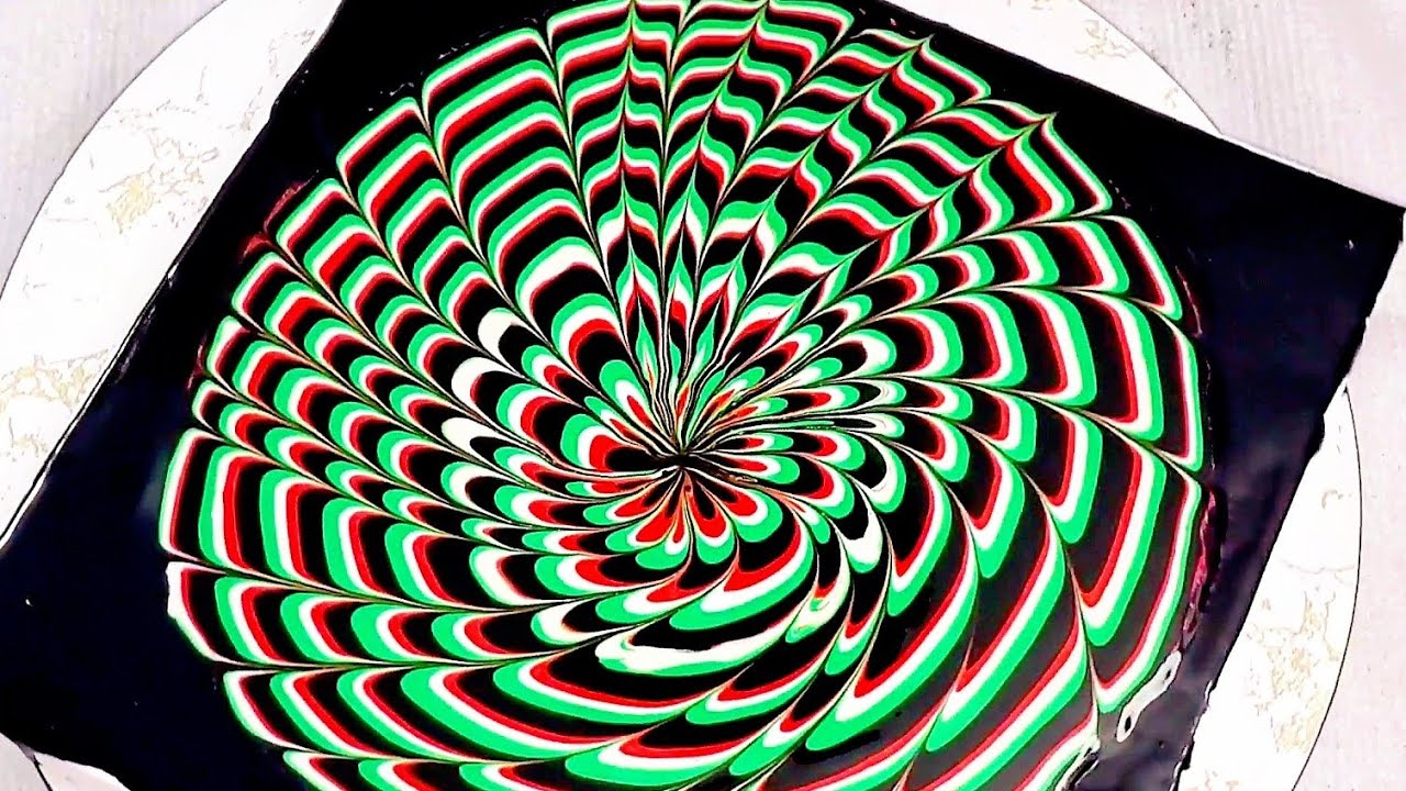 Colourful PSYCHEDELIC Spiral - Acrylic Pouring (Spin Art) For Beginners