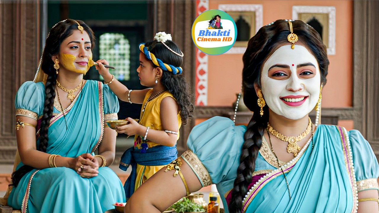 कान्हा ने किया मैया का मेकअप || Yashomati Maiya Ke Nandlala