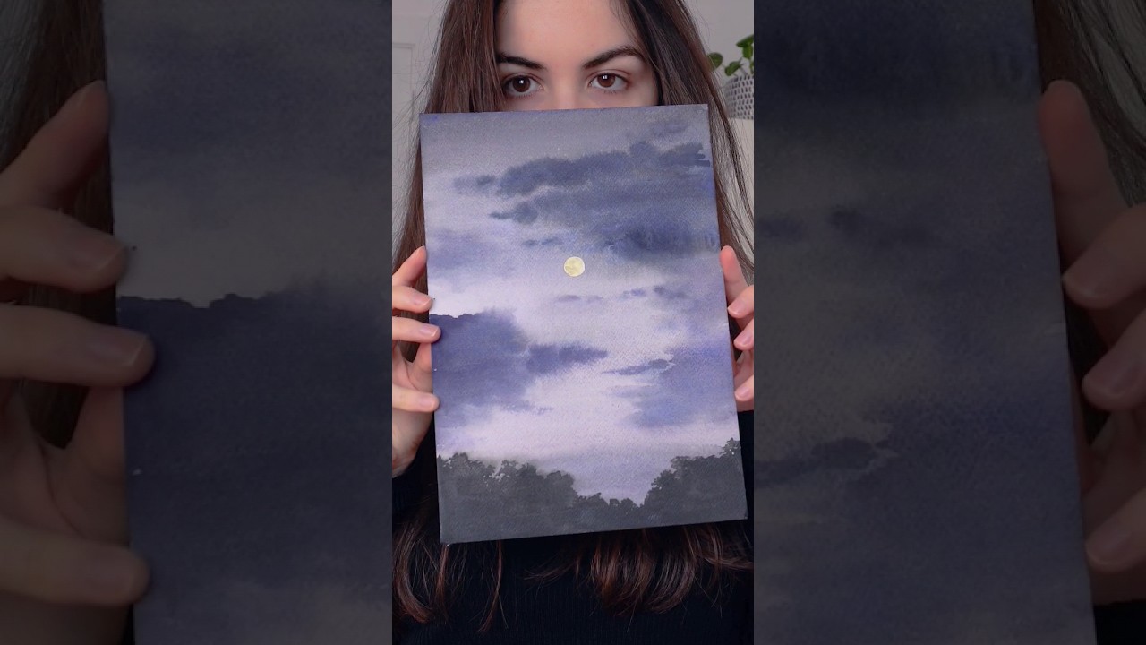 #Pintando un cielo de noche con #acuarela #artistas
