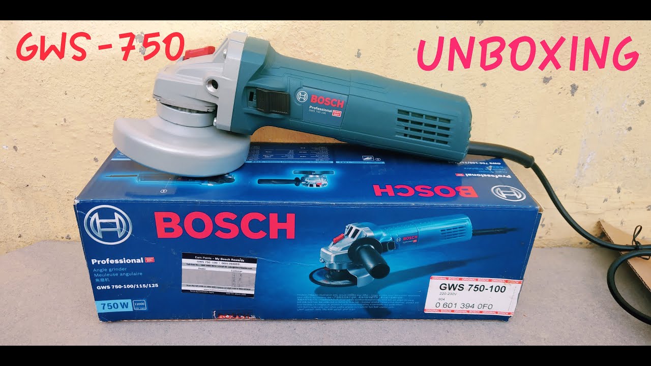 BOSCH-Angle grinder GWS 750-100 Unboxing