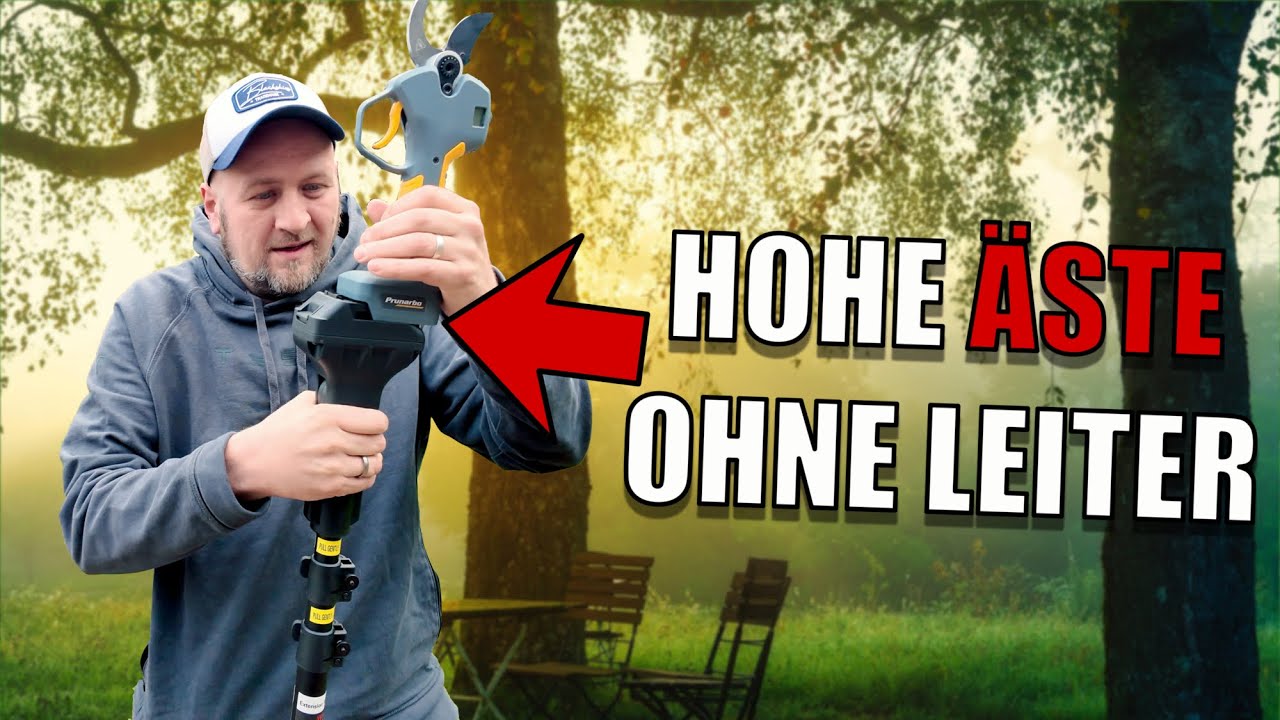 Elektrische Astschere ersetzt Leiter & Muskelkraft! Prunarbo 2-in-1 Akku Teleskop-Schere im Test 🔋🌳