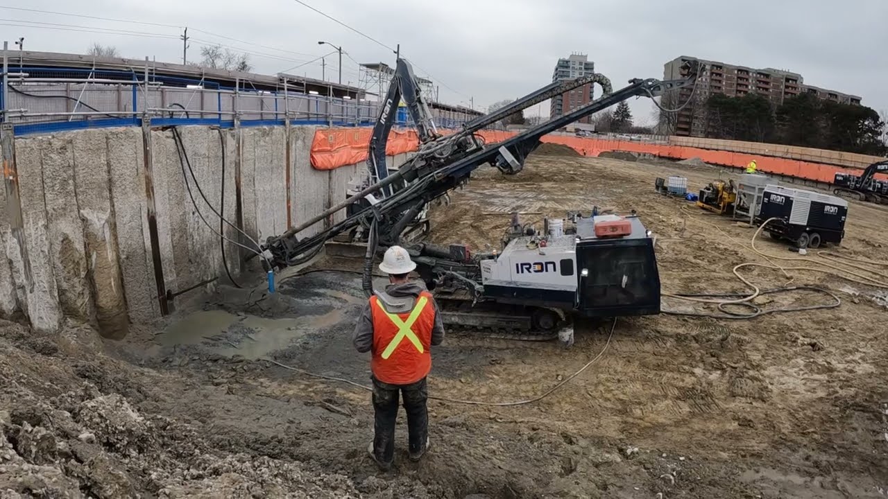 Drilling Tiebacks and explaining elevation marks