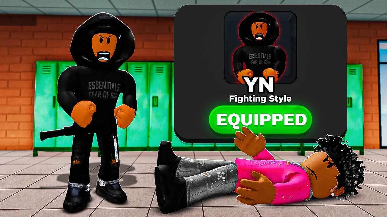 When a YN Gets His OWN Fighting Style in Roblox Fight in a School 🥷🏾