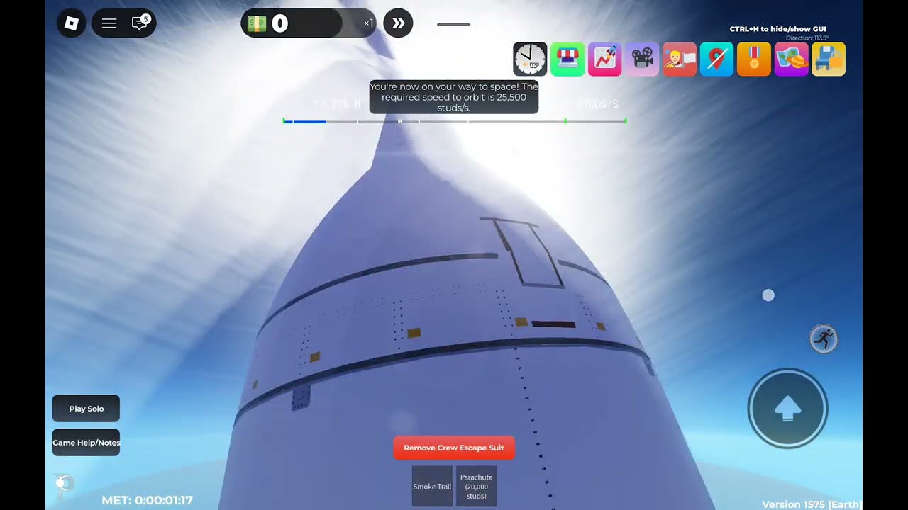 Way to space (game name: space spailor)