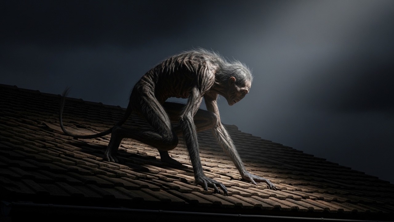 A COISA QUE QUEBROU AS TELHAS DO TELHADO E QUASE ENTROU NA MINHA CASA NAQUELA NOITE