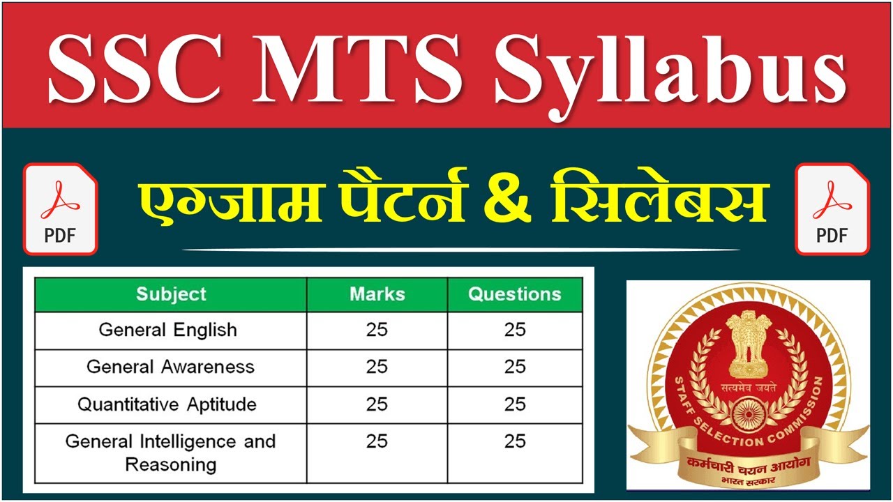 SSC MTS Syllabus 2022 in Hindi | SSC MTS 2022 Syllabus in Hindi