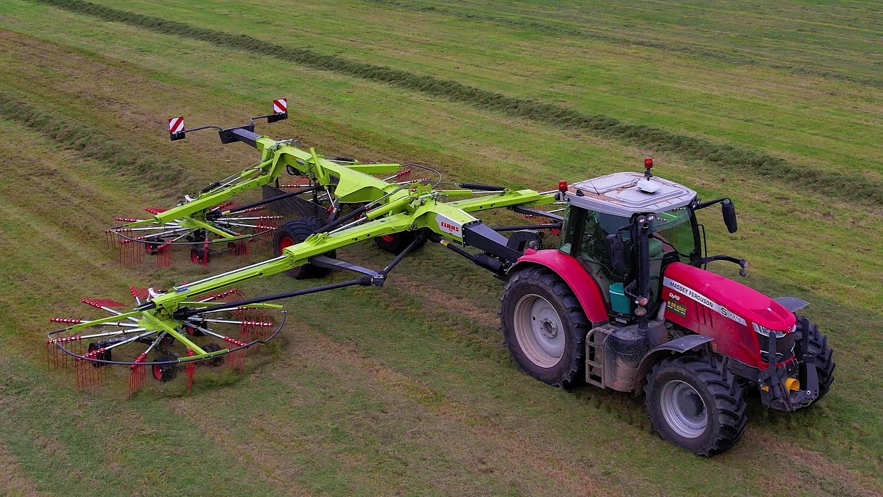 Gras harken & oprapen | Raking grass | CLAAS LINER 4800 | NEW | Massey Ferguson | Silage 2022