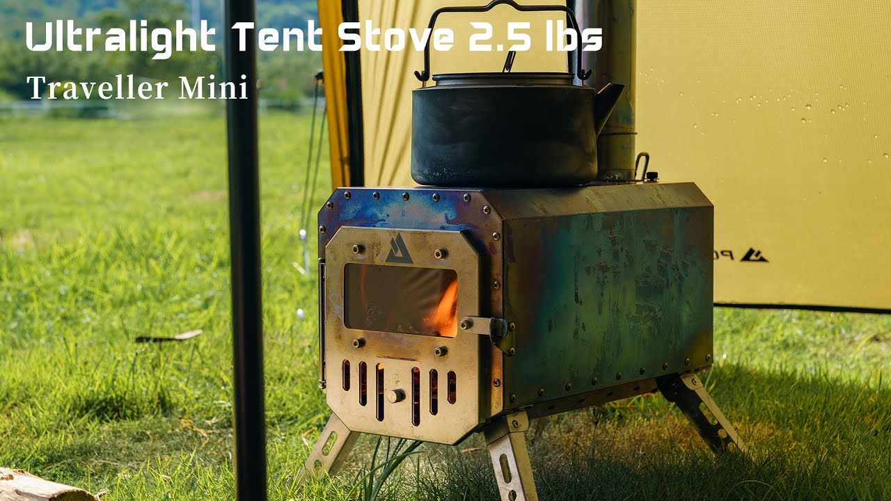 Small and Portable | Traveller Mini Ultralight Titanium Tent Stove | Pomoly