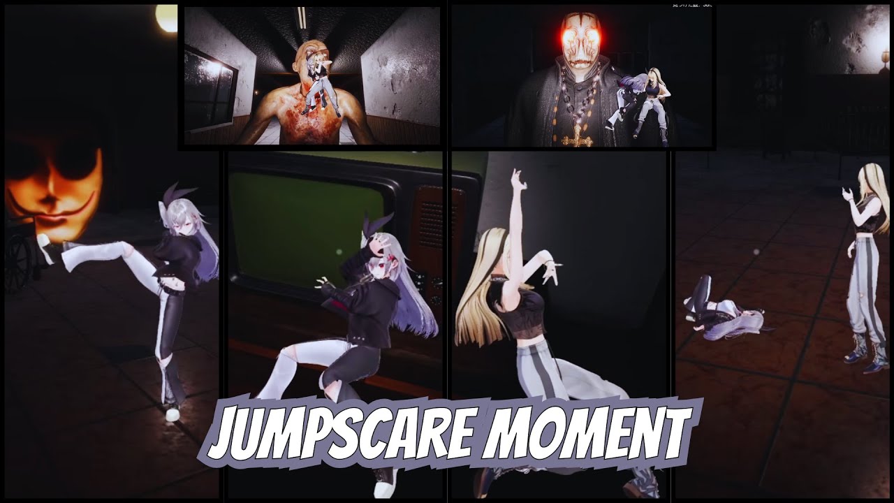 Every Jumpscare Reaction from Riona & Niko in Jumpscare Scare Jump〖hololive〗