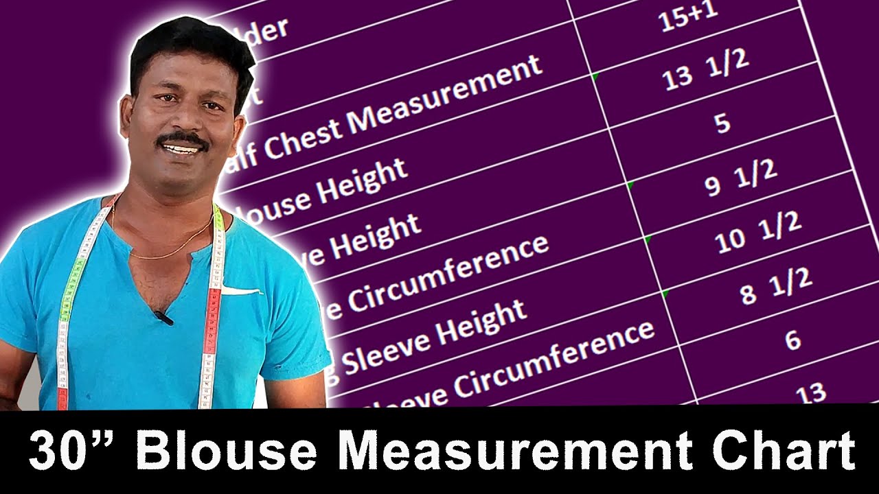 டைலரிங் அடிப்படை பயிற்சி | 30 inch Blouse  Measurement Chart |  Tailor Bro