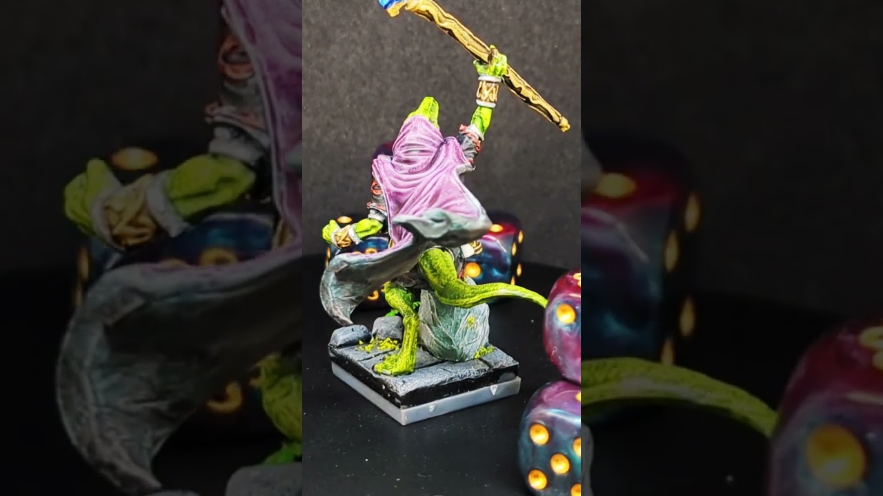 mantic games kings of war salamanders mage prest with dice from baron of dice. #manticgames
