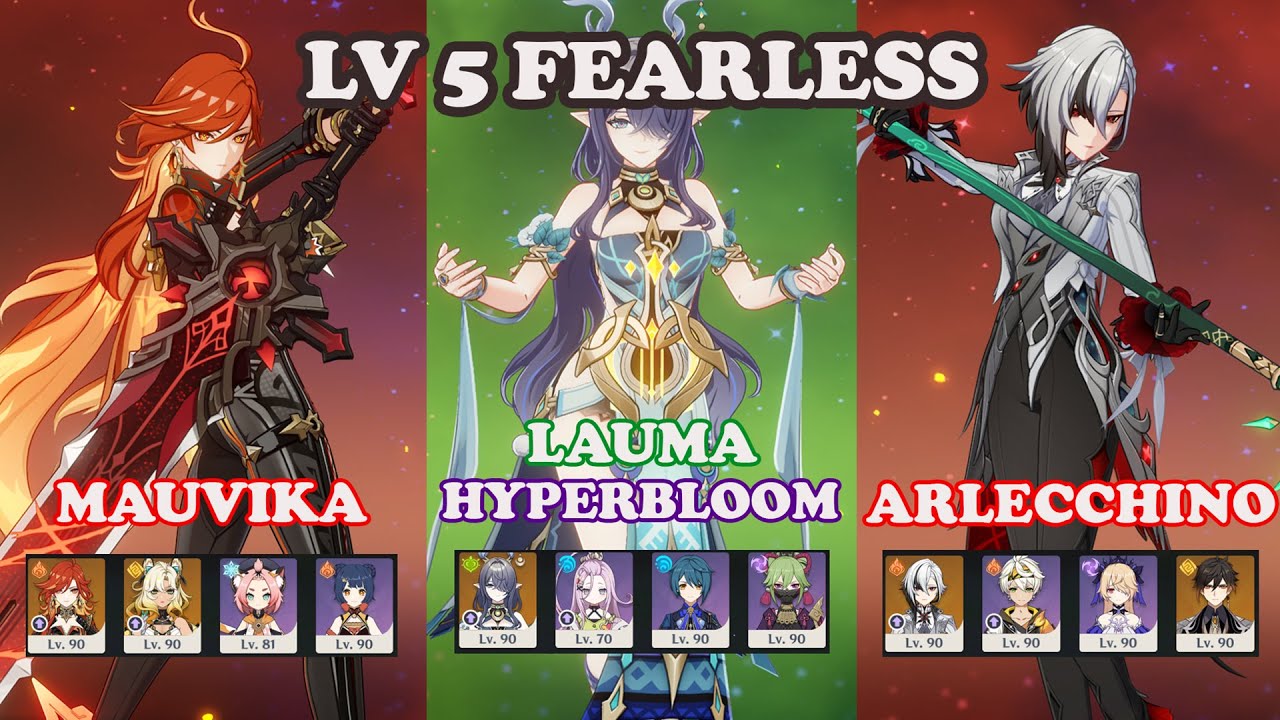 Stygian Onslaught Fearless | Mauvika | Lauma Hyperbloom | Arlecchino | Genshin Impact Luna II