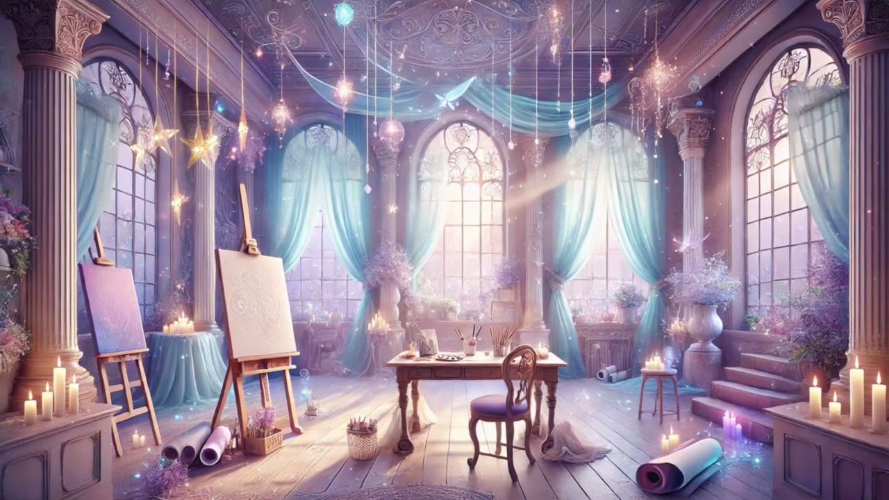 Magical art studio – Relaxing Background Video | Soft Ambient Motion (1 Hour)
