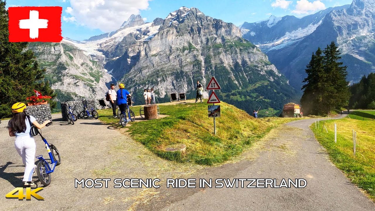 Grindelwald Switzerland Trottibike 🇨🇭 🚴‍♂️The Most Scenic Ride in Switzerland 4k 60p