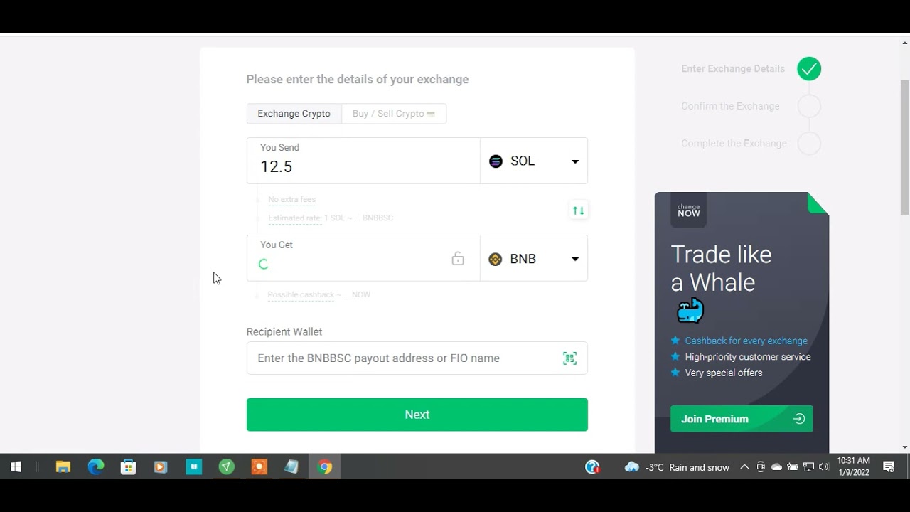 Changenow.io coin swap  #NotFinancialAdvice