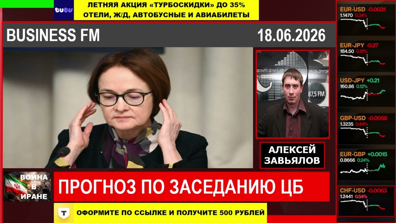Алексей Завьялов: ПРОГНОЗ ПО ЗАСЕДАНИЮ ЦБ (18.06.26) #РЫНКИ #РУБЛЬ #ЦБ #ФИНАНСЫ #ЭКОНОМИКА #ЗАВЬЯЛОВ