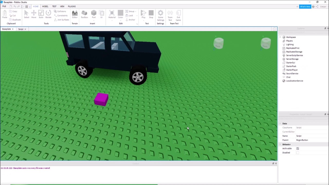 Car Spawn Button | Roblox Scripting