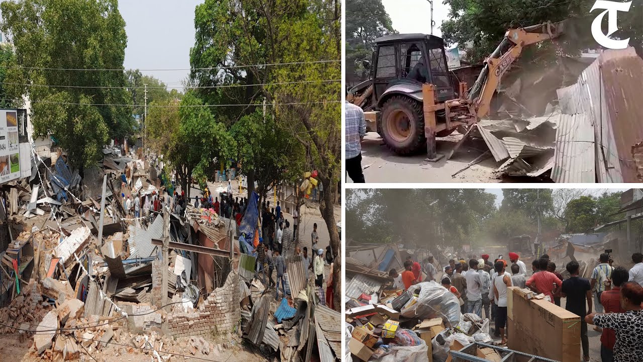 Demolition drive by GMADA at Phase 1 market in Mohali