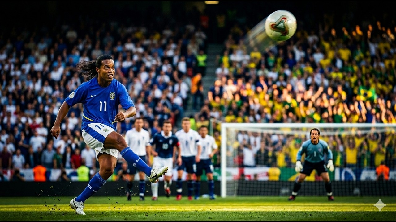QUARTAS DE FINAS DA COPA DE 2002, R10 FAZ UM GOLAÇO E CLASSIFICA O BRASIL.