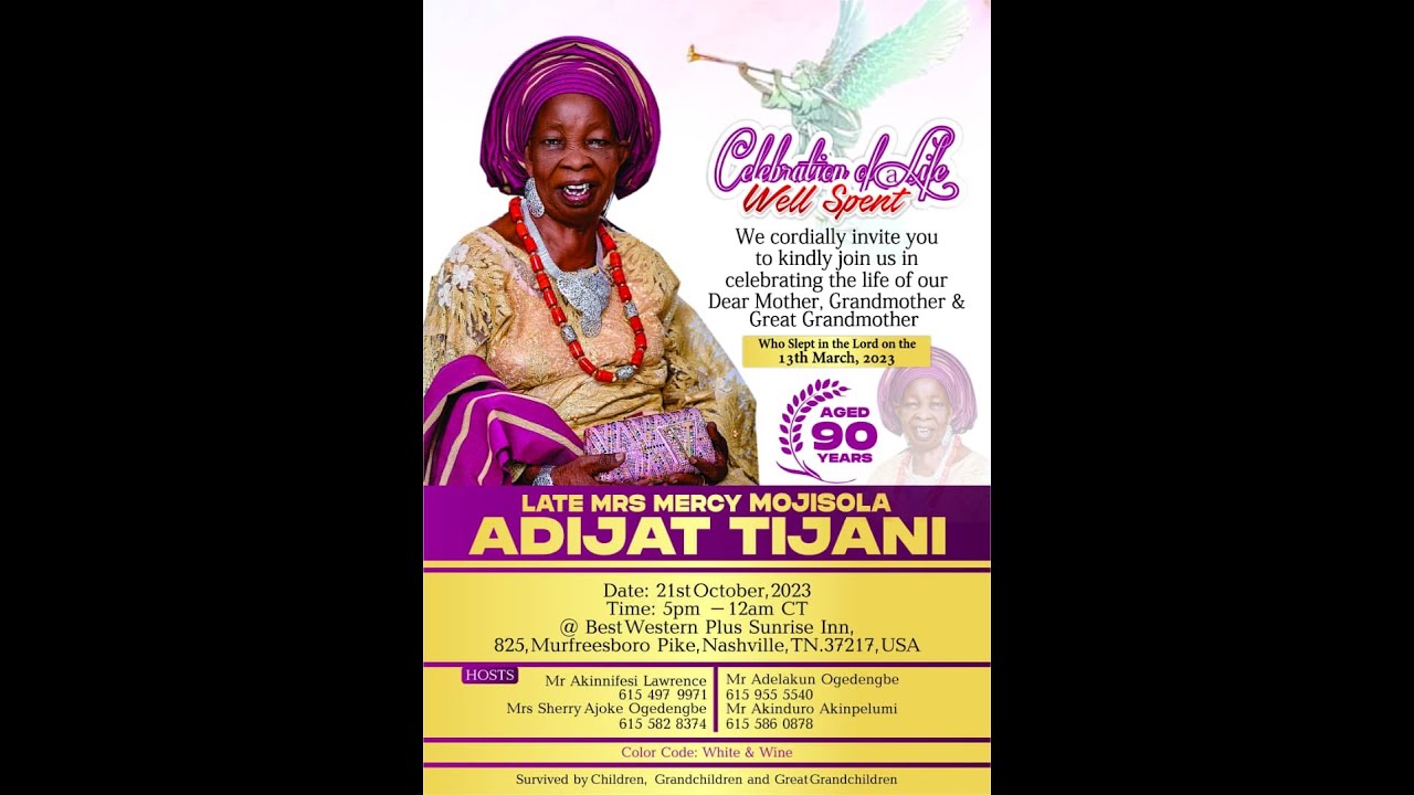 CELEBRATION OF A LIFE ADIJAT TIJANI