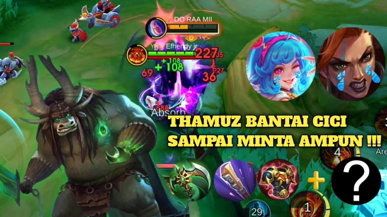 SOLO KILL ‼️ THAMUZ VS CICI DI EXP LANE ‼️ GAMEPLAY TOP GLOBAL THAMUZ - MLBB