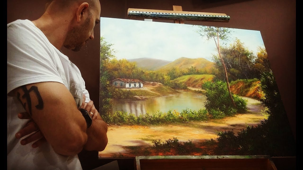 COMO PINTAR UMA BELA PAISAGEM - TIME LAPSE