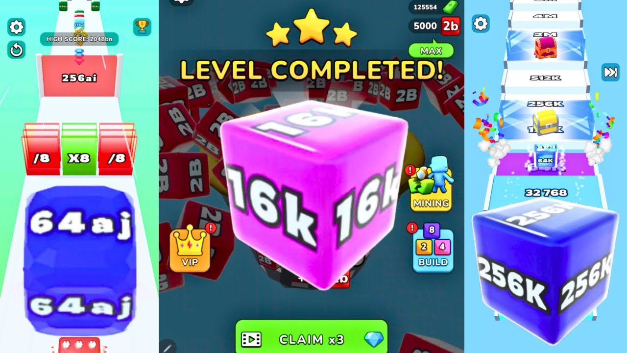 Jelly Run 2048 🍬 vs Jelly Run 2048 Infinity Mode ♾️ | High Score 256K vs 32K vs 64aj 💥
