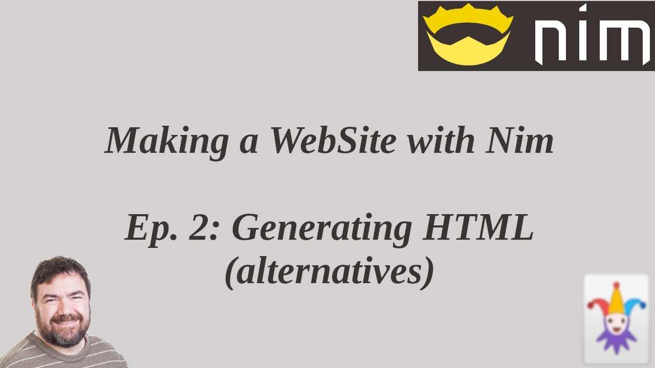 Making a WebSite with Nim 2: Generating HTML (alternatives)