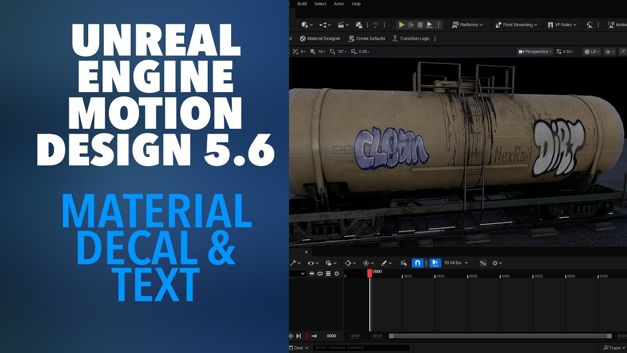 Unreal Engine 5.6 Motion Design Tools: Material Designer, Decal and Text