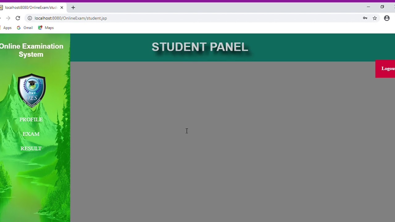 Online Examination System in java(student panel)